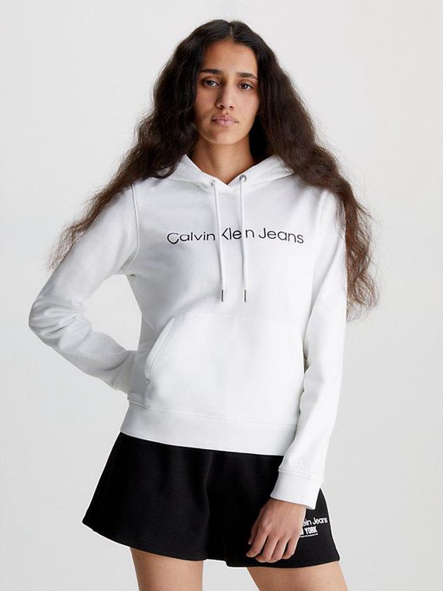 Calvin Klein USA Logo Womens Hoodie White 7354286-RX